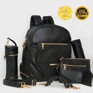 DIAPER BAG BACKPACK - BLACK (BUNDLE)